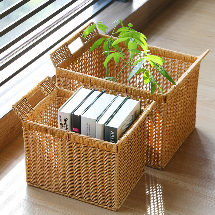 Handcrafted Woven Storage Cube with Ergonomic Handles Bowlift