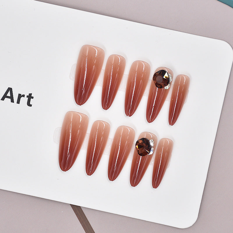 Glamorous Heart-Themed Press-On Nail Set Bowlift