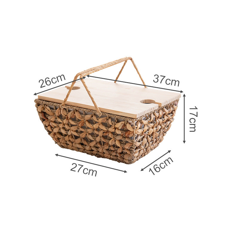 Decorative storage basket with removable cloth lid