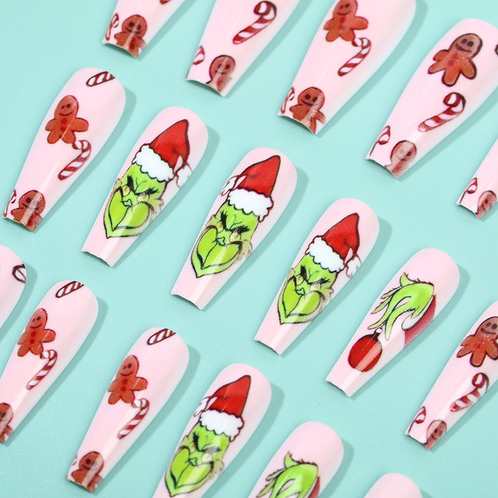 Artificial nail tips with festive Christmas designs Bowlift