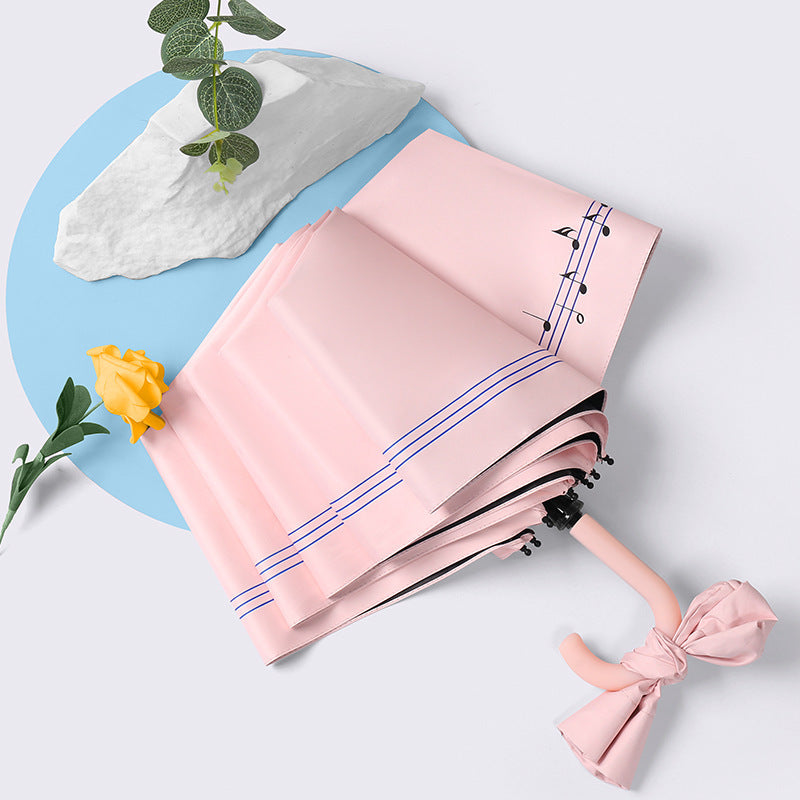 Women's Foldable Umbrella with Elegant Heart Design Bowlift