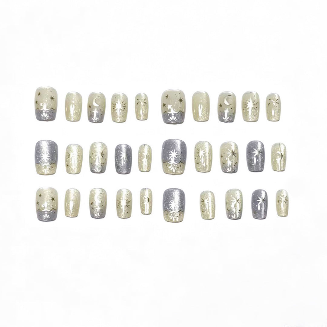 Celestial Themed Press-On Nail Set Bowlift
