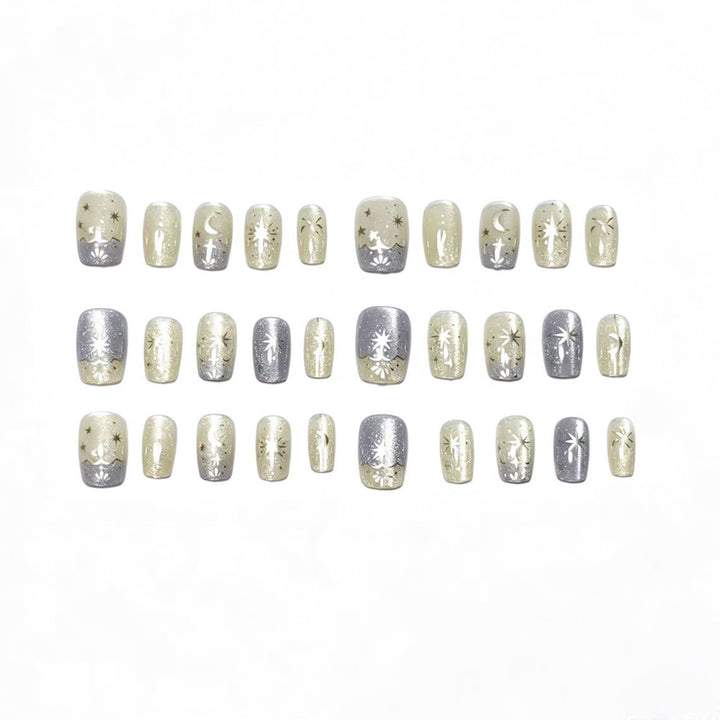 Celestial Themed Press-On Nail Set Bowlift