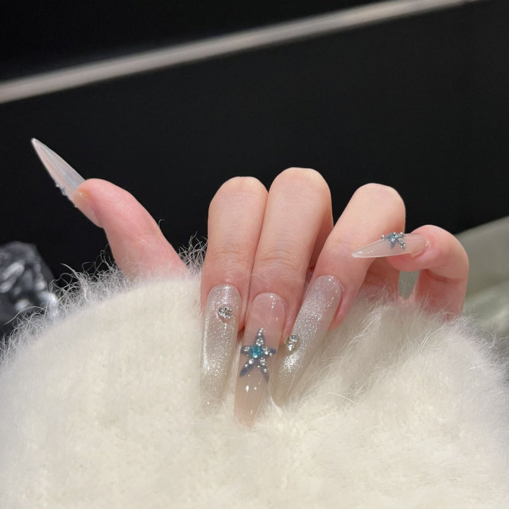 Star-Accent Press-On Nail Art Set Bowlift