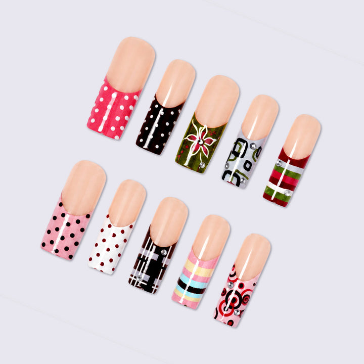 Nail art set with creative patterns and seasonal accents Bowlift