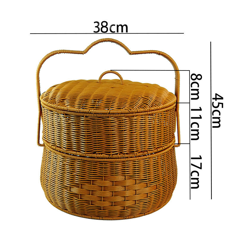Multi-Tiered Woven Storage Basket Bowlift