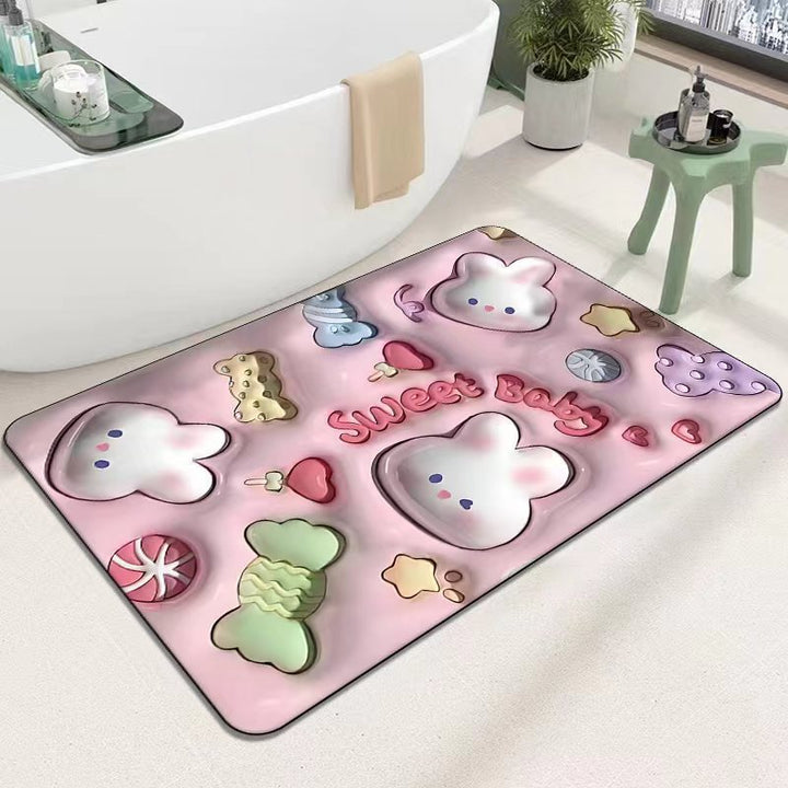 Ultra-Soft Floral Pattern Bath Mat