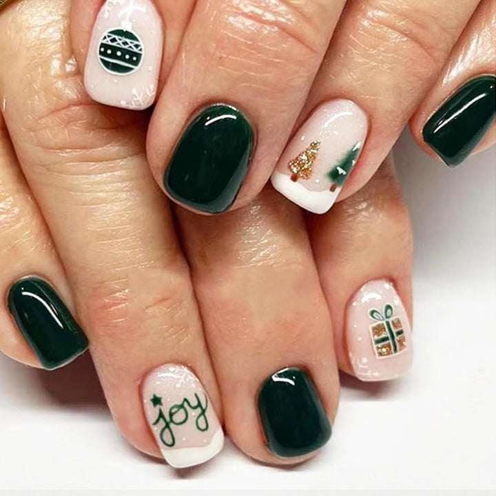 Artificial nail set with winter decoration Bowlift