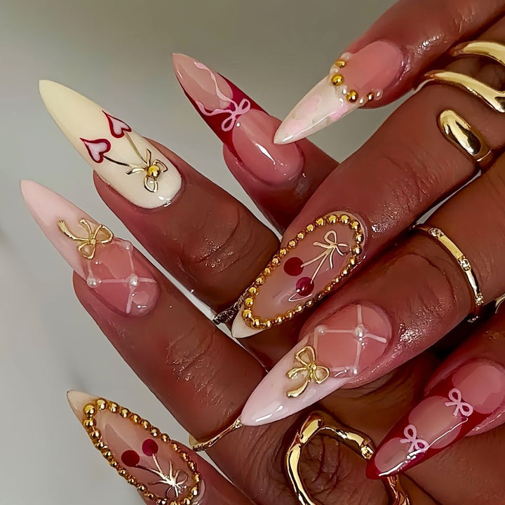 Colorful Artistic Press-On Nail Art Bowlift
