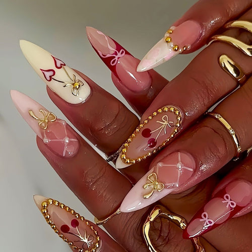 Colorful Artistic Press-On Nail Art Bowlift