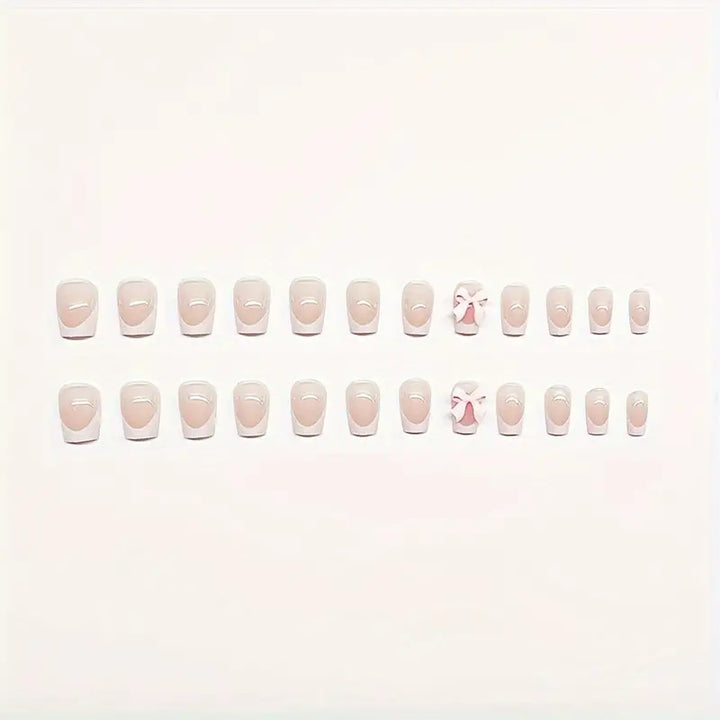 Charming Bow-Embellished Press-On Nail Art Bowlift