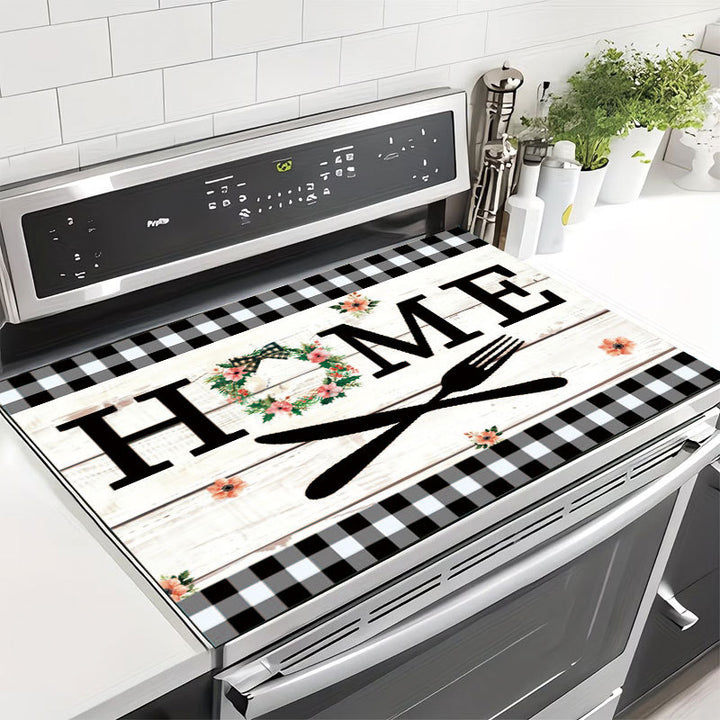 Decorative Heart and Bow-Themed Kitchen Mat