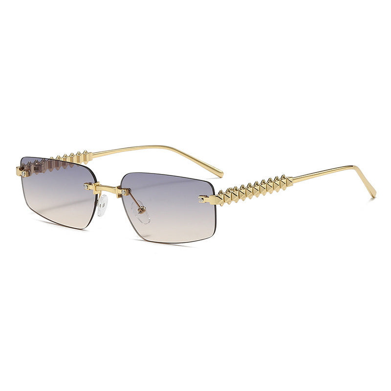 Women's fashion rectangular glasses with extravagant accents Bowlift