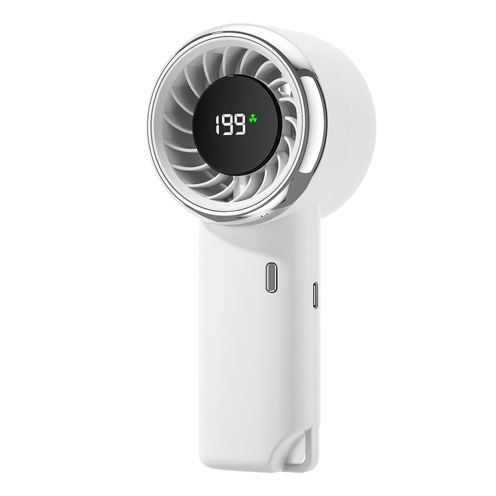 Women's Portable Hand Fan with Digital Display Bowlift