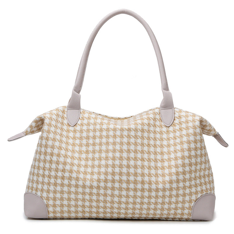 Fashionable handbag in timeless houndstooth pattern Bowlift
