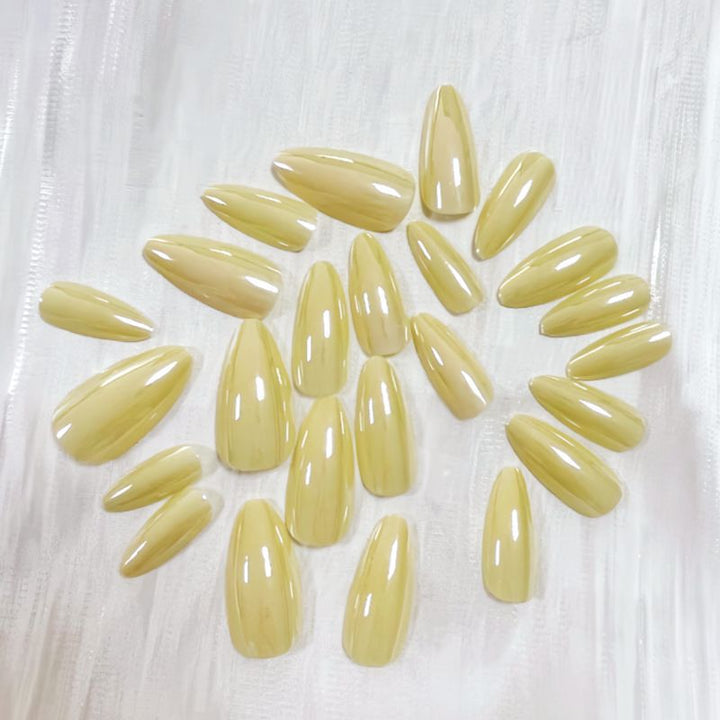 Premium Almond-Shaped Glossy Press-On Nails Bowlift