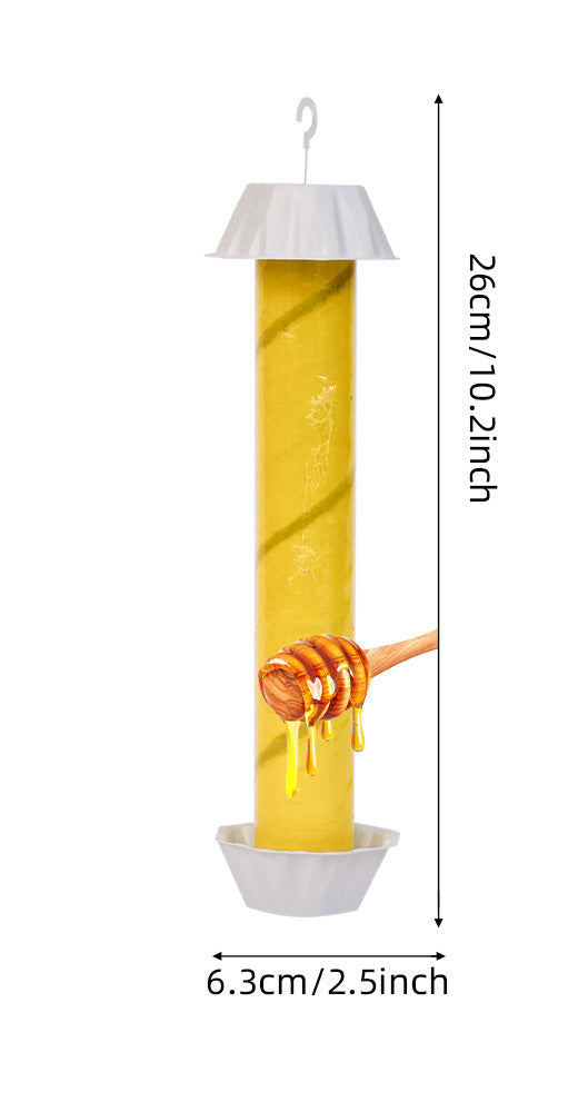 Hanging suet cylinder bird feeder with protective cap and drainage tray Bowlift