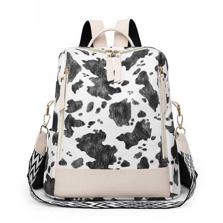 Fashionable Cow Print Backpack Bowlift