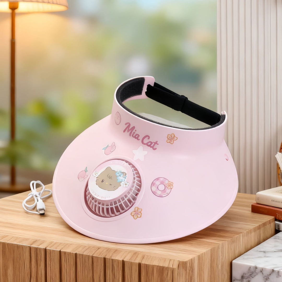 Women's Portable Sunshade Protection with Integrated Fan Bowlift