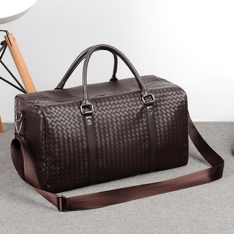 Elegant Braided Leather Duffel Bag Bowlift