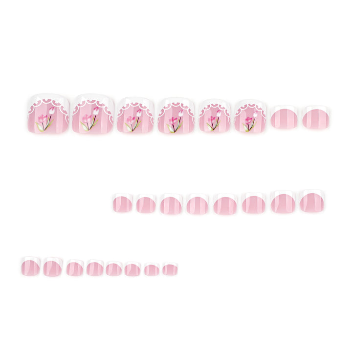 Artful toenail art in romantic floral design Bowlift