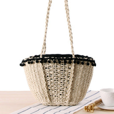 Basket bag with decorative, fringed edge Bowlift