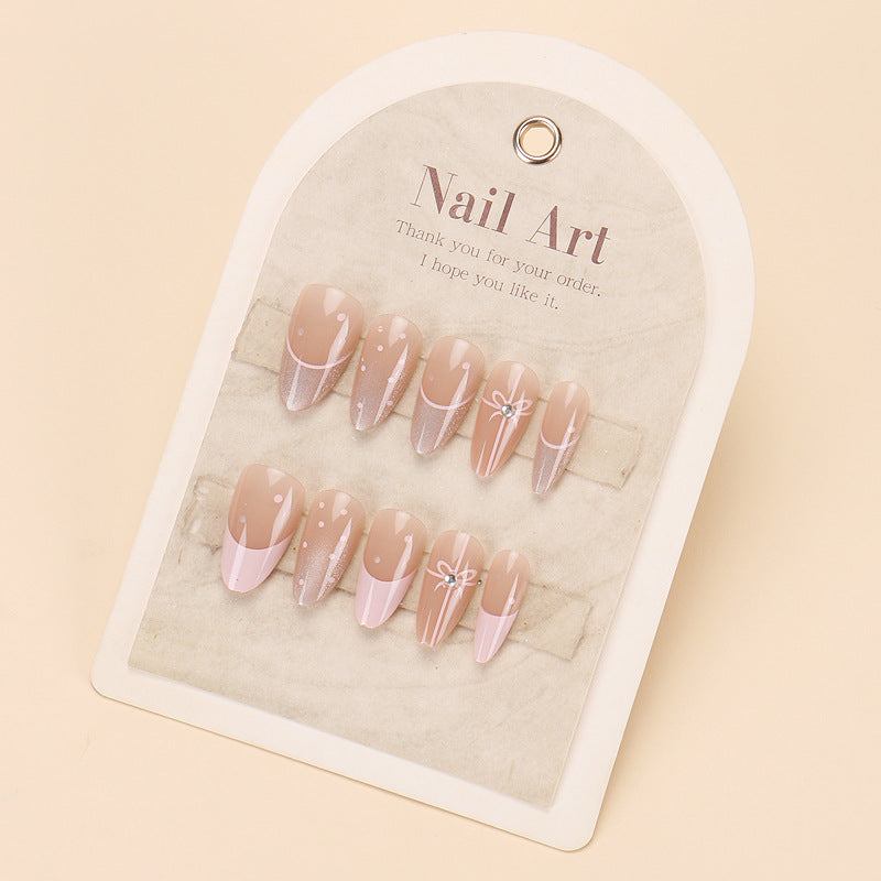Stylish Press-On Nail Tips with Leopard Design Bowlift