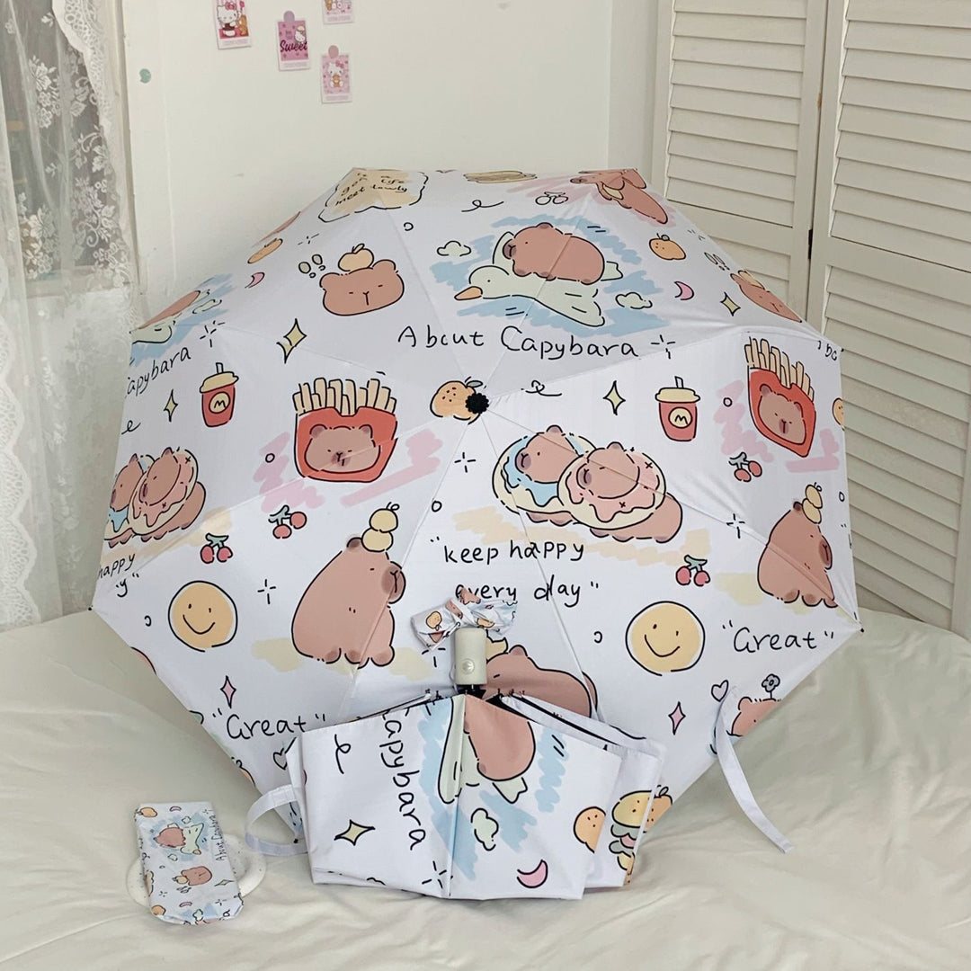 Women's Foldable Umbrella with Animal Motifs Bowlift