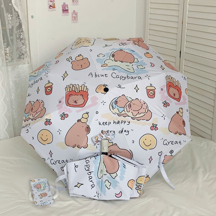 Women's Foldable Umbrella with Animal Motifs Bowlift