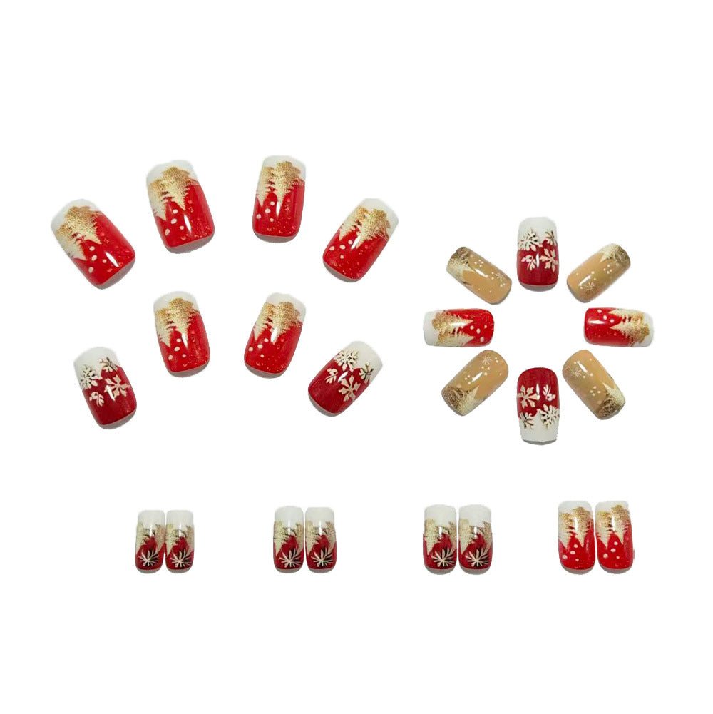 Artificial nails with festive winter design Bowlift