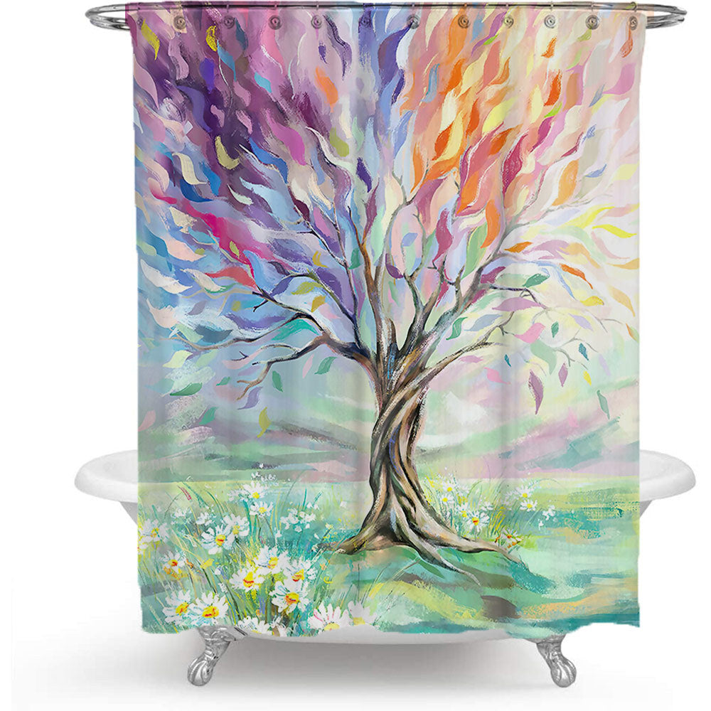 Artistic Tree Design Shower Curtain Bowlift