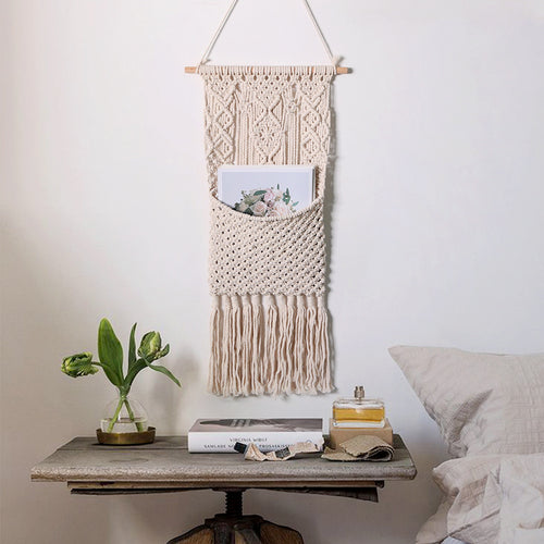 Artistic macrame wall decor with beautiful fringe decoration