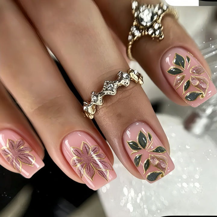 Artful Nail Art with Floral Design Bowlift