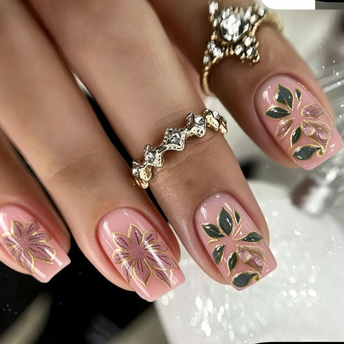 Artful Nail Art with Floral Design Bowlift