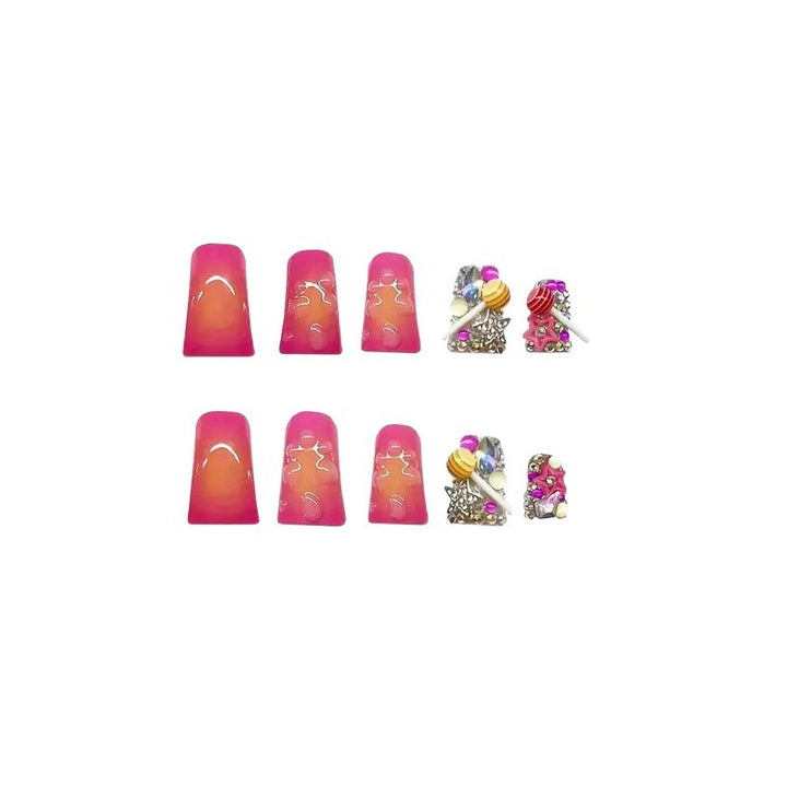 Decorative Crystal-Embellished Press-On Nails Bowlift