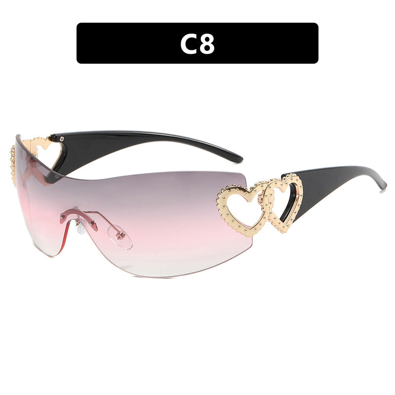 Ladies Fashion Sunglasses with Heart Applications Bowlift