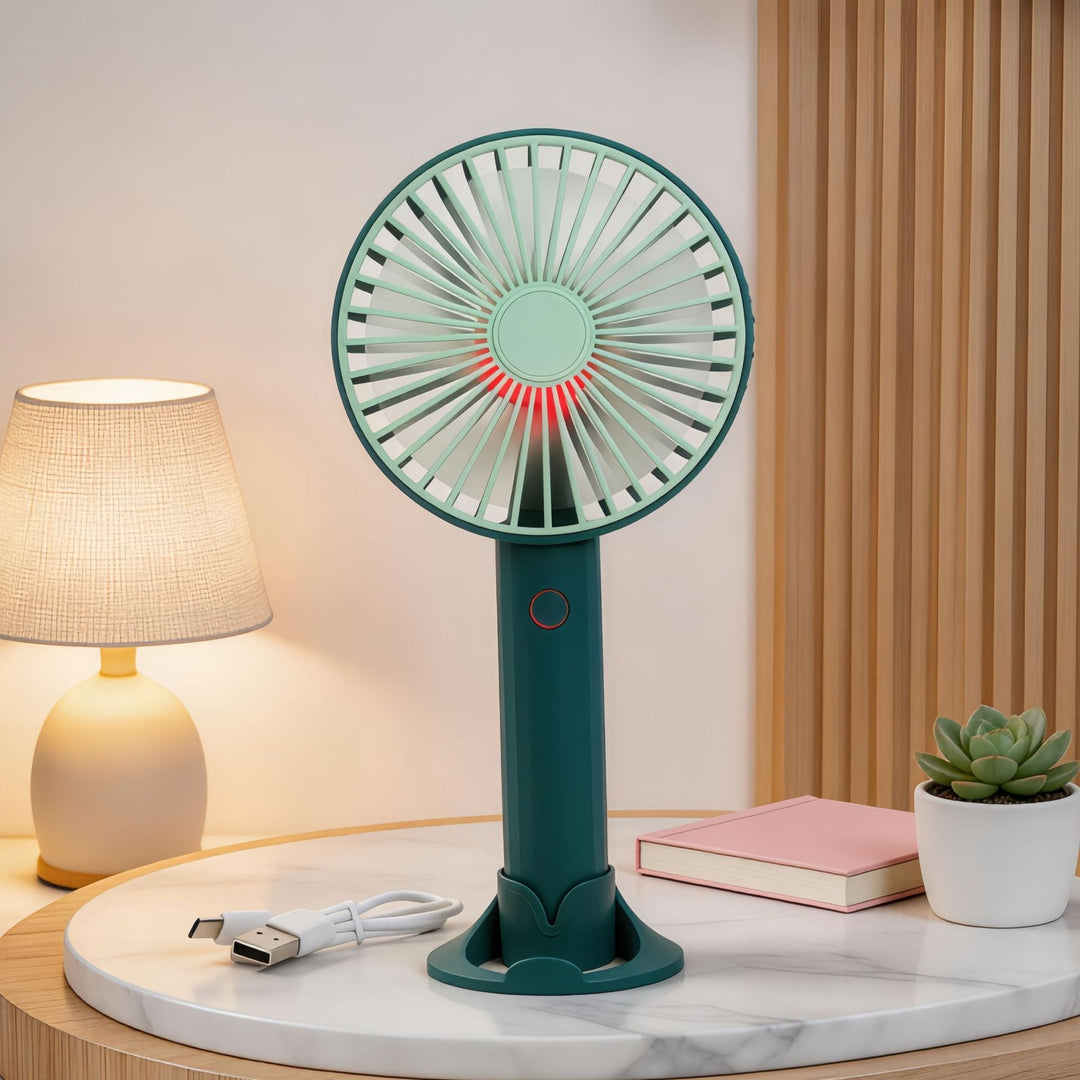 Ladies portable table fan with LED lighting and USB charging function Bowlift