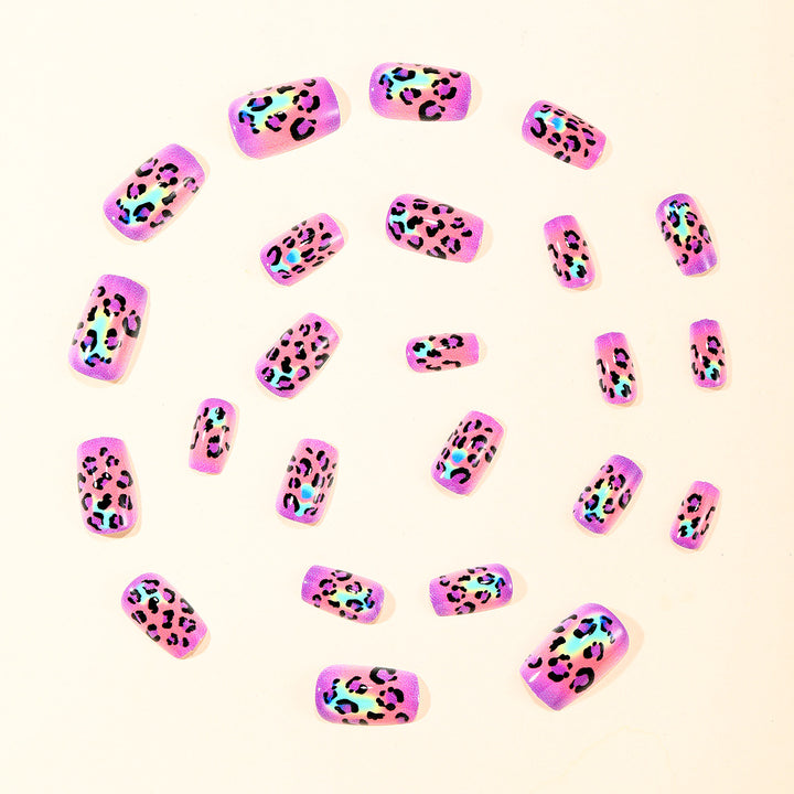 Artistic Leopard Print Gel Nail Extensions Bowlift