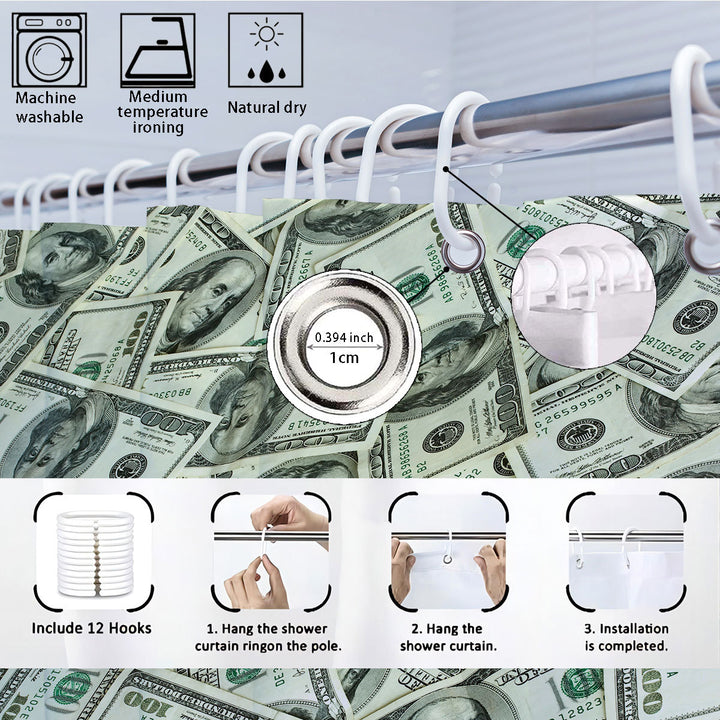 Digital Dollar Bill Bathroom Set Bowlift