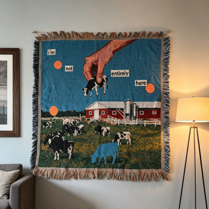 Artistic Farm-Themed Tapestry Blanket
