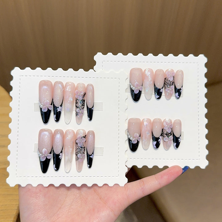 Artificial Nails In Elegant Floral Design Bowlift