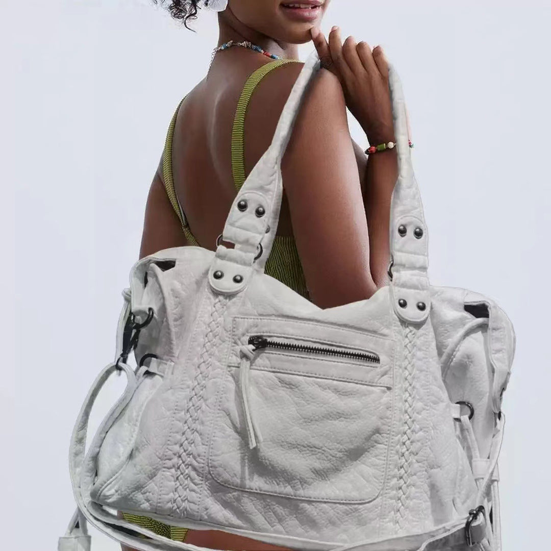Ladies Shoulder Bag PU Leather Spacious with Laptop Compartment and Adjustable Strap | Bowlift