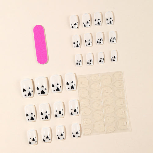 Heart-Accent Acrylic Nail Art Set Bowlift