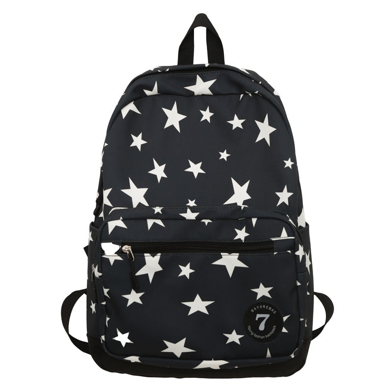 Star Print Casual School Backpack Bowlift