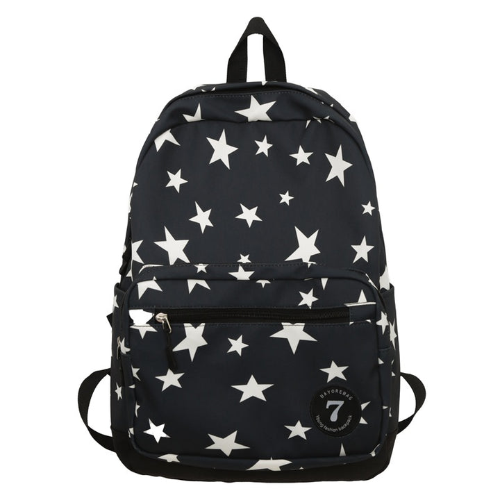 Star Print Casual School Backpack Bowlift