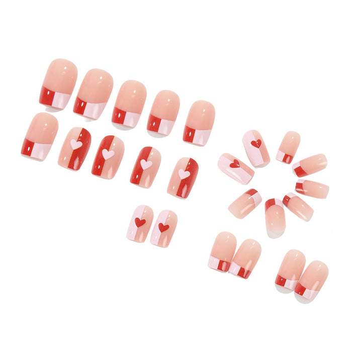 Artificial nails with romantic heart patterns Bowlift
