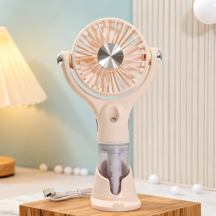 Ladies portable spray fan with ergonomic design and USB connection Bowlift