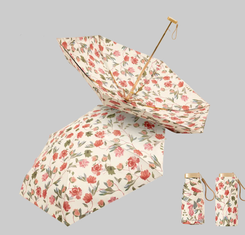 Women's Foldable Umbrella with Practical Carrying Handle Bowlift