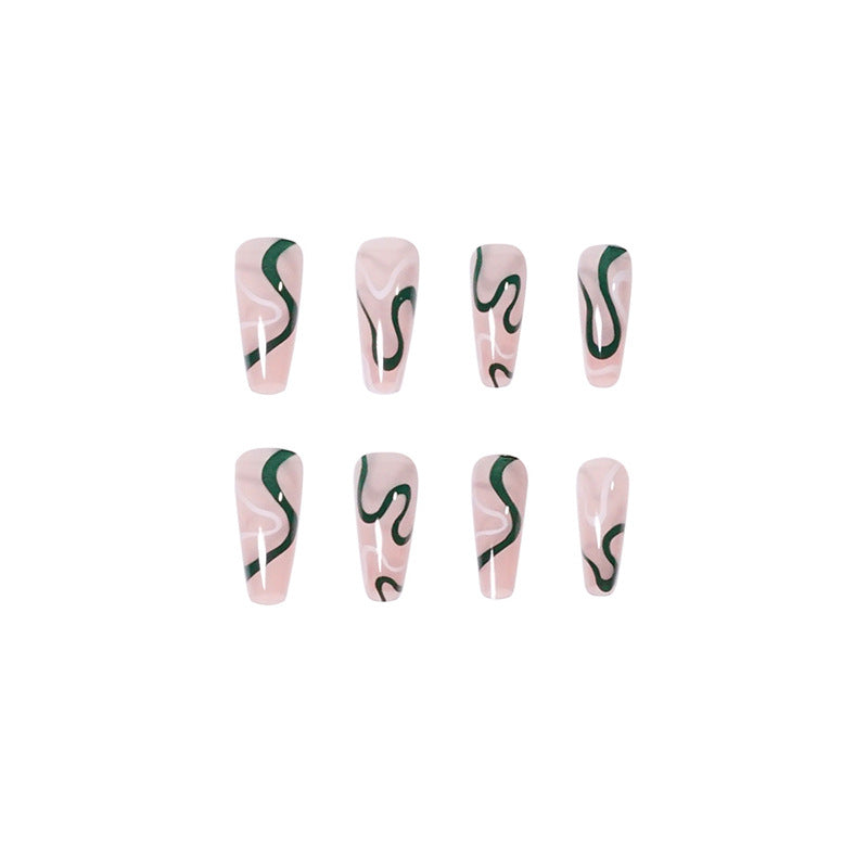 Artifical nails with luxurious wave pattern Bowlift