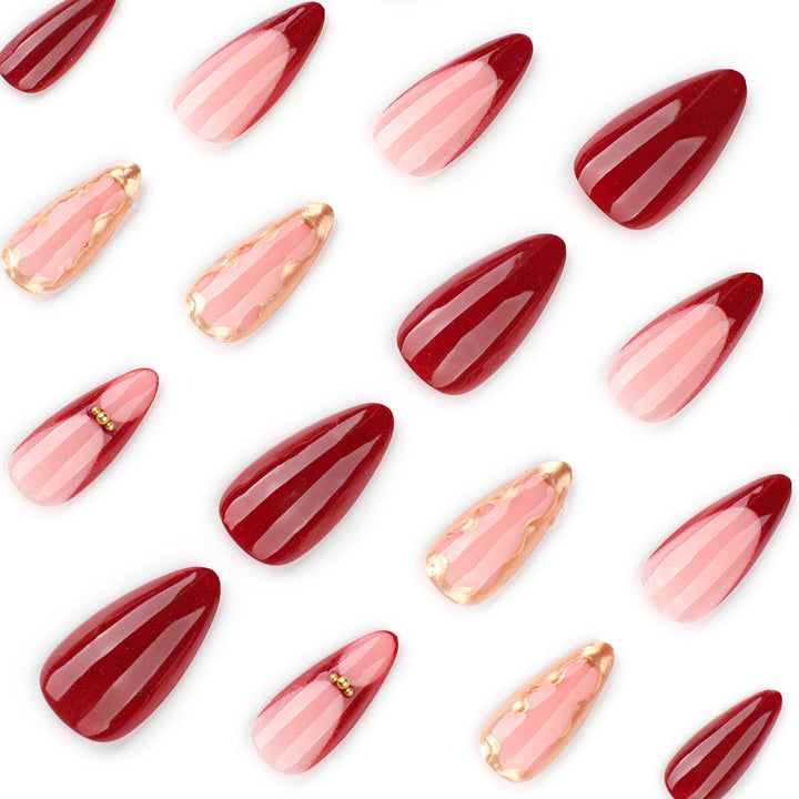 Artful nail extensions with glamorous design and glitter coating Bowlift